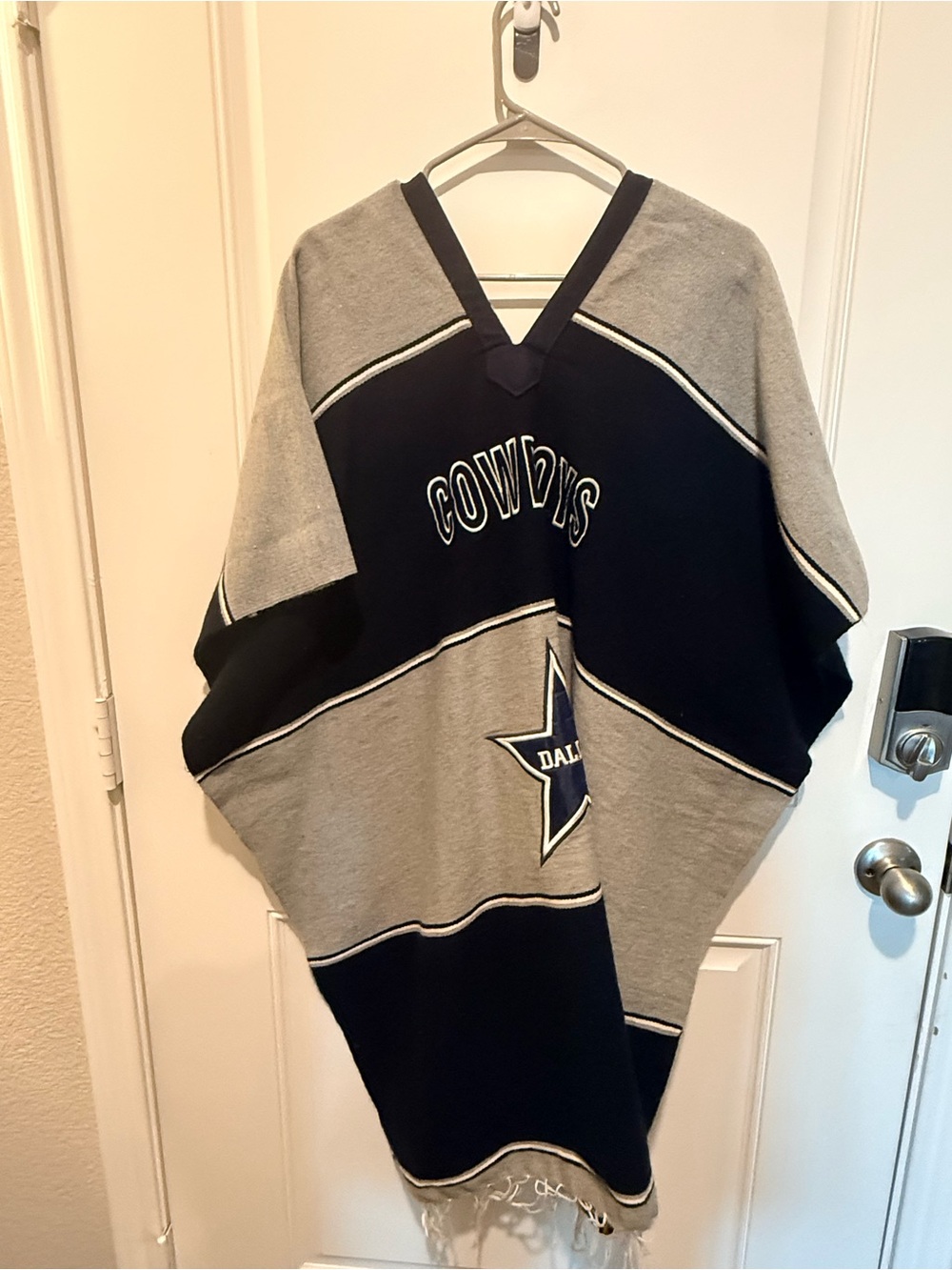 NFL Cowboys Gray & Navy V-Neck Sweater with Star Logo-Brand new, never worn